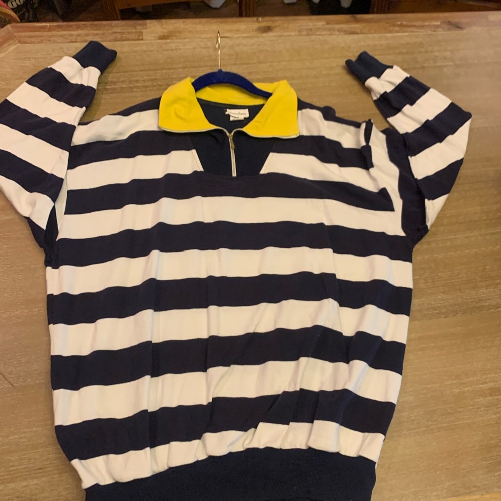 Neiman Marcus Navy and White Striped Sweatshirt - Picture 10 of 10